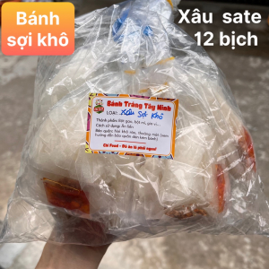 Bánh tráng xâu sợi khô muối sa tế xâu 12 bịch