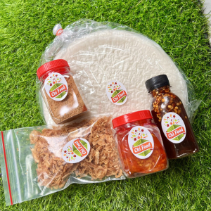 Combo 500g Bánh tráng phơi sương tròn muối sặc sate hành phi sốt tắc cay