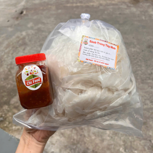 Bánh tráng chấm Chi Food combo 500g phơi sương kèm hũ muối sệt