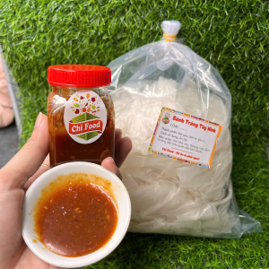 Bánh tráng chấm Chi Food combo 500g phơi sương kèm hũ muối sệt